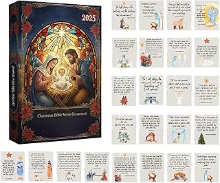 Versets Bibliques Calendriers Avents 2025, 24 Jours Versets Bibliques Cartes Calendrier Compte Rebours Noël, Cartes Prière Chrétiennes Calendriers Avents, Carte Biblique Calendrier Compte Rebours Noël